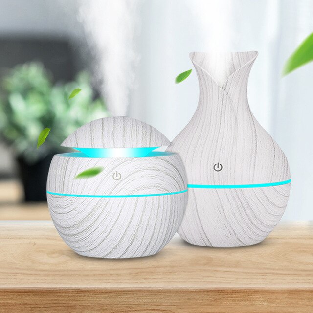 Wood Grain Essential Oil Diffuser Set With LED lights