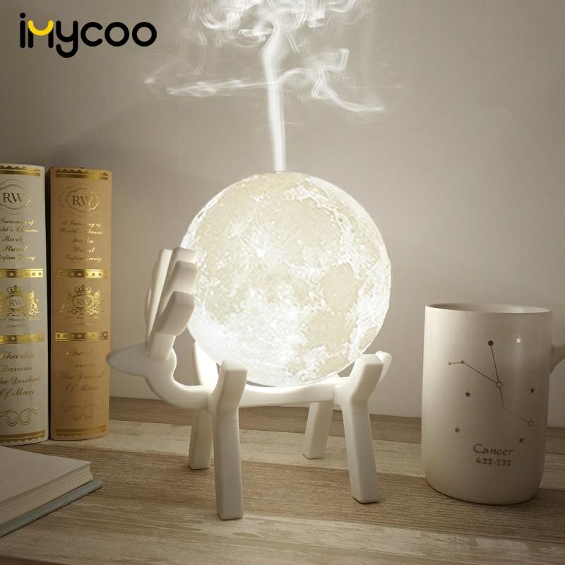 Ultrasonic Moon Essential Oil Diffuser LED Night Lamp