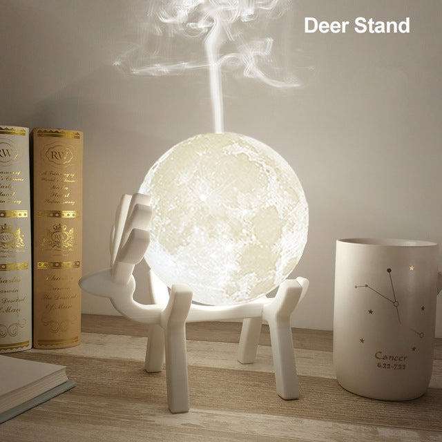 Ultrasonic Moon Essential Oil Diffuser LED Night Lamp